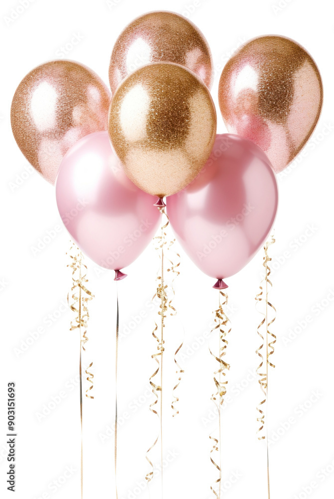 Poster png pink gold balloons celebration decor