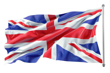 Waving Union Jack Flag Against a Clear Sky, Icon of United Kingdom's National Pride