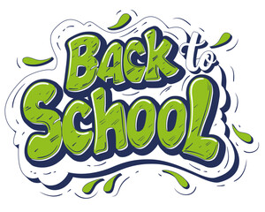 Naklejka premium Back to school lettering in modern style. Vector text design.