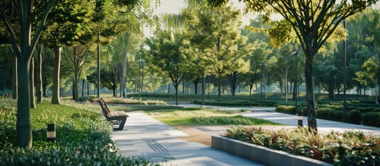 Naklejka premium modern leisure city park