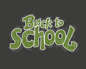 Back to school lettering in modern style. Vector text design.