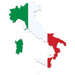 Italy flag map contour vector illustration