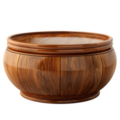 Elegant wooden bowl with a polished finish, perfect for home decor or kitchen use, showcasing craftsmanship and natural wood grain. transparent background