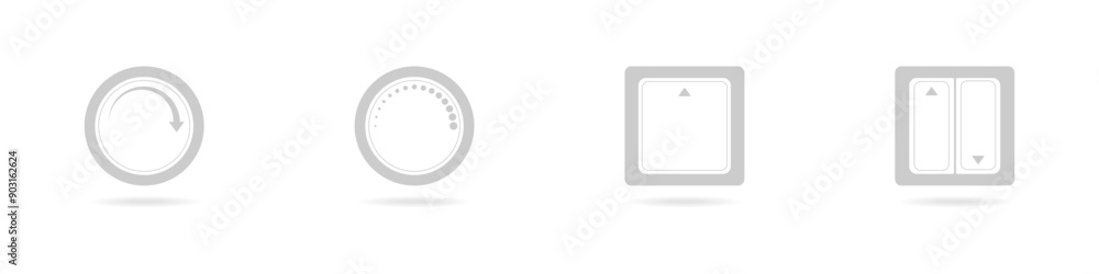 Poster vector light switch. light on and off buttons vector. simple isolated on white background buttons sw