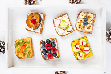 colorful sandwiches fruits vegetables