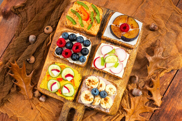 colorful sandwiches fruits vegetables