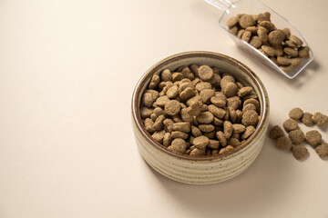 Pet food. Dry cat food. Nutrition for pets