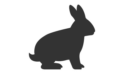 Rabbit silhouette on white background. Vector illustration.