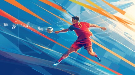 Handball player shooting for a goal