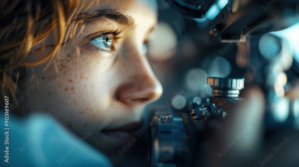 Aufkleber this close-up image captures a precision instrument in a detailed laboratory setting, emphasizing th
