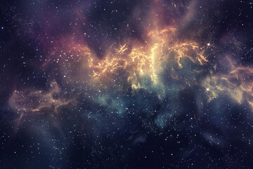 A colorful galaxy with a bright yellow star in the middle