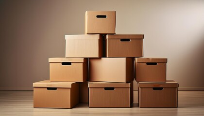 Obraz premium stack of boxes in warehouse