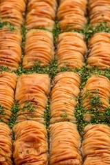 Traditional Turkish dessert baklava with walnut
