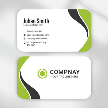 Modern Carve Digital Soft Green Business Card: Trending, Stylish, and Unique Flat green visiting card design Template