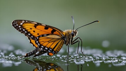 Fototapeta premium Intricate butterfly with delicate and beautiful patterns on its wings