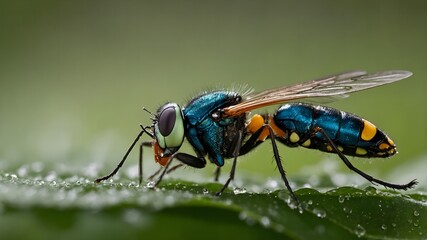 Dragonfly gliding gracefully above serene water lilies