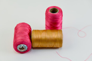 Colorful Threads on White