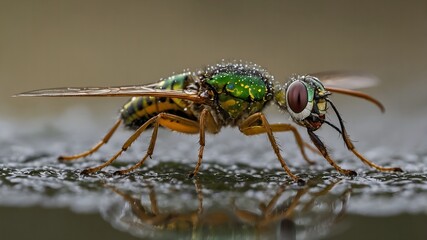 Fototapeta premium Butterfly sipping nectar from vivid flowers