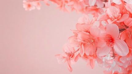   Pink flowers on light pink background, card insertion available