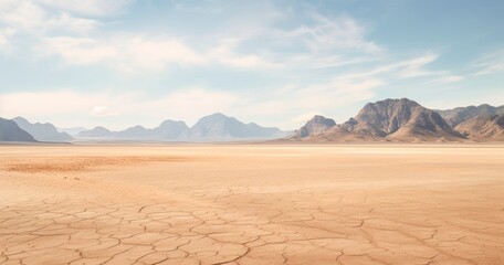 Desert landscape with mountains in the background