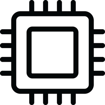 black cpu chip icon clip art preview