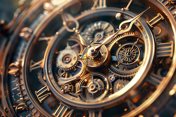 An illustration of time, featuring elements such as clocks, hourglasses, and calendar pages. The design emphasizes the passage of time and its significance in daily life, highlighting concepts of sche