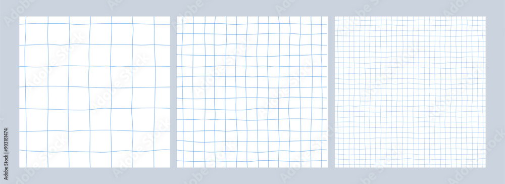 Fototapete Grid Paper with Seamless Texture. Simple Vector Notebook Pattern. Line Drawings for Backgrounds.
