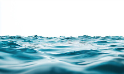 Obraz premium Niebieska morska woda, morska fala na białym czystym tle
