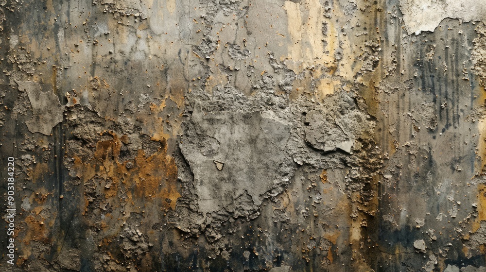 Poster textured wall backdrop with natural weathering patterns in urban setting