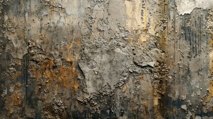 Fototapeta premium Textured wall backdrop with natural weathering patterns in urban setting