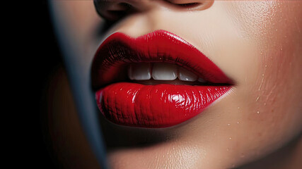 Obraz premium model girl lips, lipstick, poster for advertising perfumes and cosmetics,