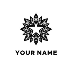 Obraz premium black star shaped leaf vector