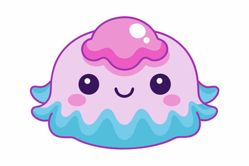  Kawaii jelly on a white background vector illustration