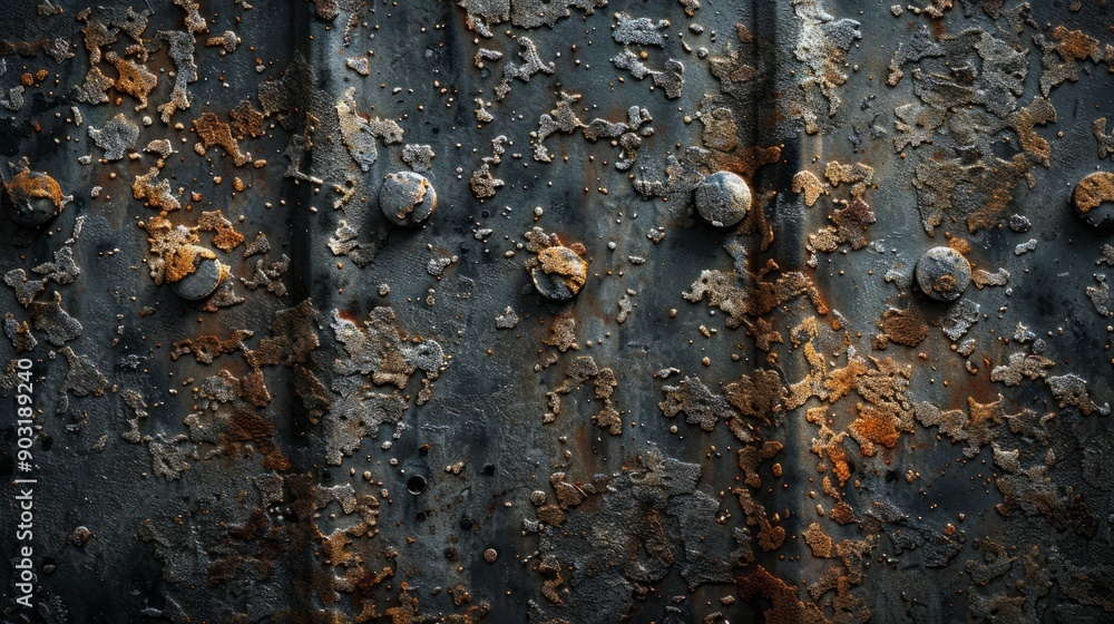 Poster weathered iron texture background with grungy details and rust accumulation