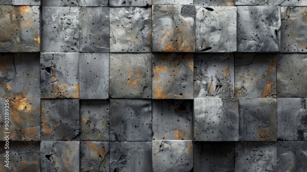 Poster abstract cement material texture pattern with gray and rust accents