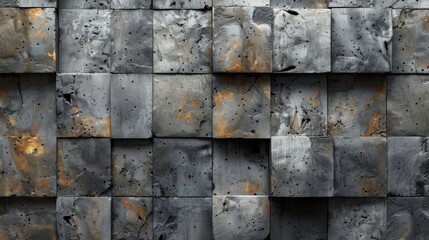 Abstract cement material texture pattern with gray and rust accents