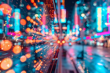 VR Headset with Digital Neon Lights in a Futuristic Urban Setting Highlighting Cutting Edge Virtual Reality Technology and Immersive Experiences