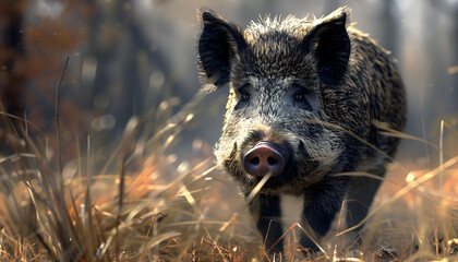 wild boar in the wild and in freedom
