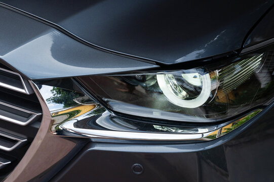 Round circle car headlamp