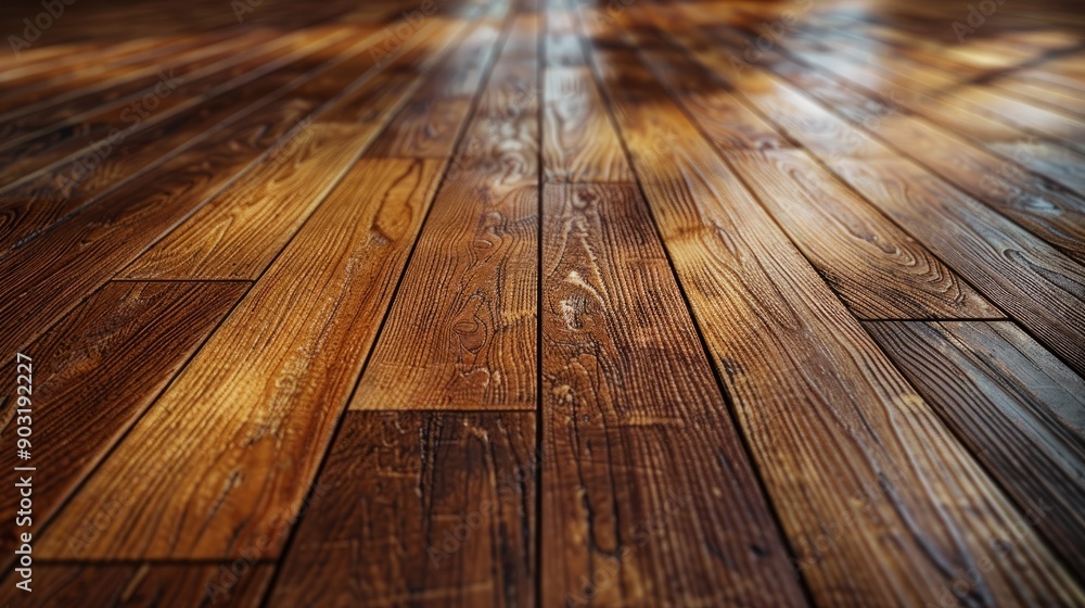 Poster elegant wooden floor with space for text overlay in inviting indoor setting