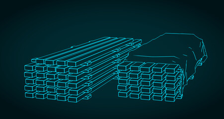 Construction boards illlustration