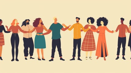 Fototapeta premium A diverse group of people singing together, symbolizing music as a universal language, International Music Day