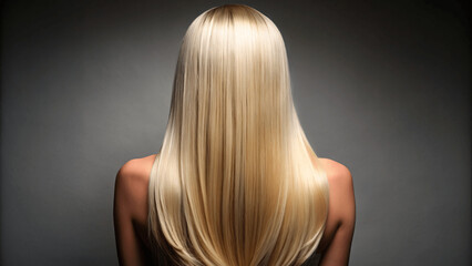 Naklejka premium blonde straight hair back view, hair saloon style design