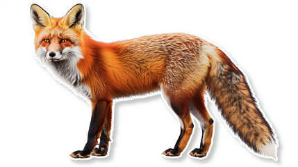 Obraz premium A Vibrant Red Fox Stands Gracefully in an Autumn Forest Glade at Dusk