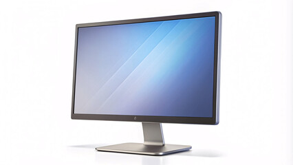 Fototapeta premium Digital lcd plasma screen display mock-up, tecnology tv, modern pc monitor desktop isolated white background