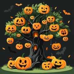 Halloween Jack-o'-Lantern Tree
