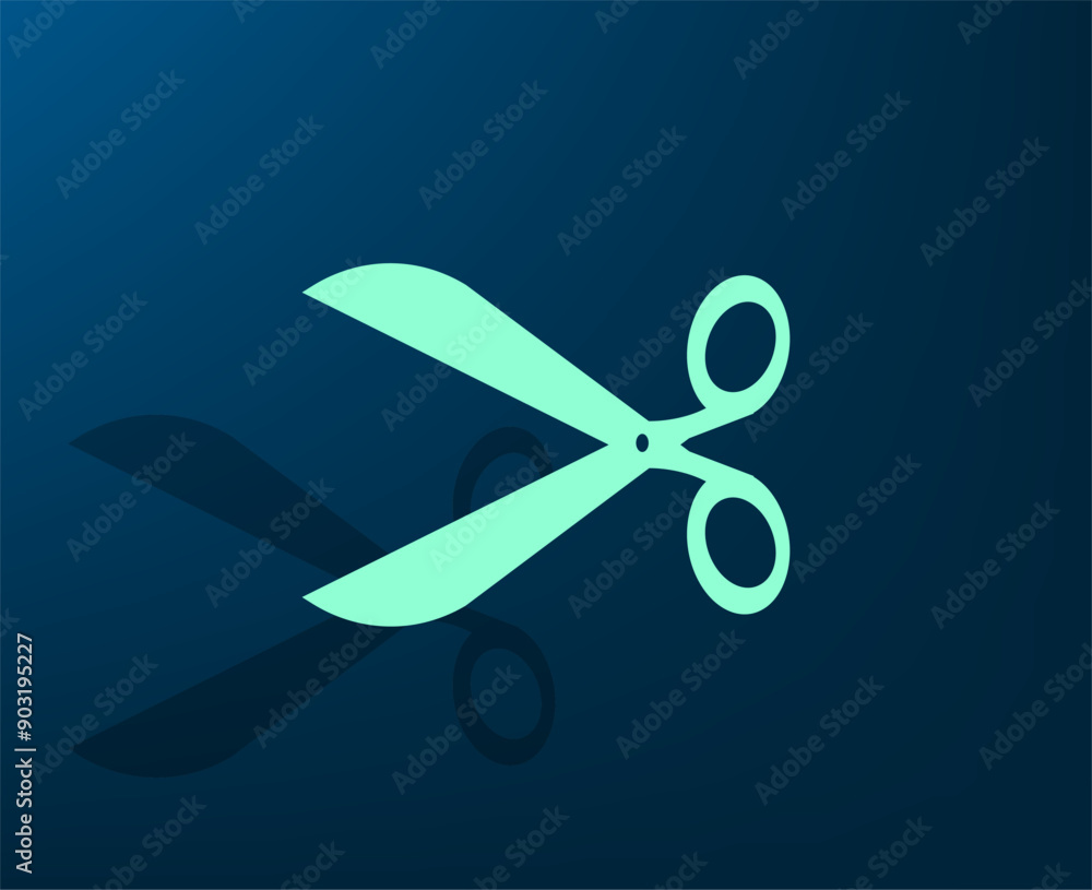Poster vector illustration with shadow on blue background with gradient