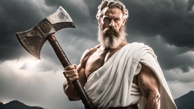 Zeus with double axe, Greek mythology