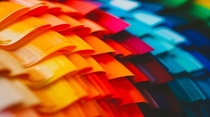 Fototapeta premium A close up of a pile of brightly colored paper clips
