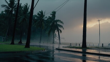 The dramatic thunder and lightning events occurring during the hurricane’s assault